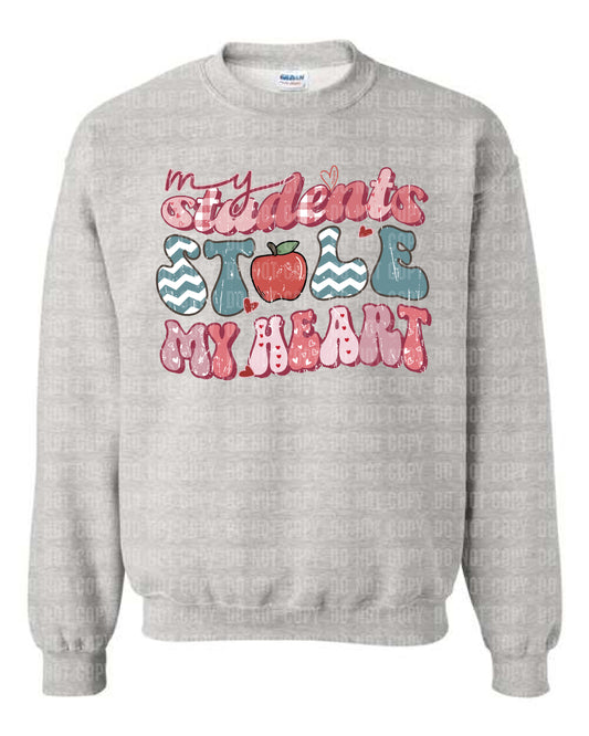 My Students Stole my Heart Ash Grey Sweatshirt