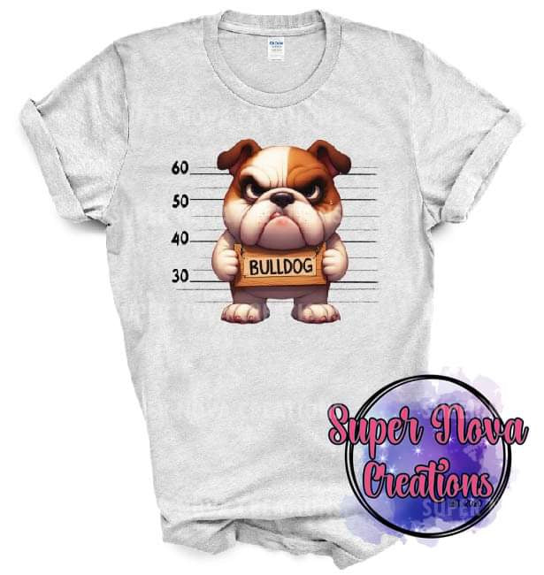 Bulldog Dog Mugshot Design