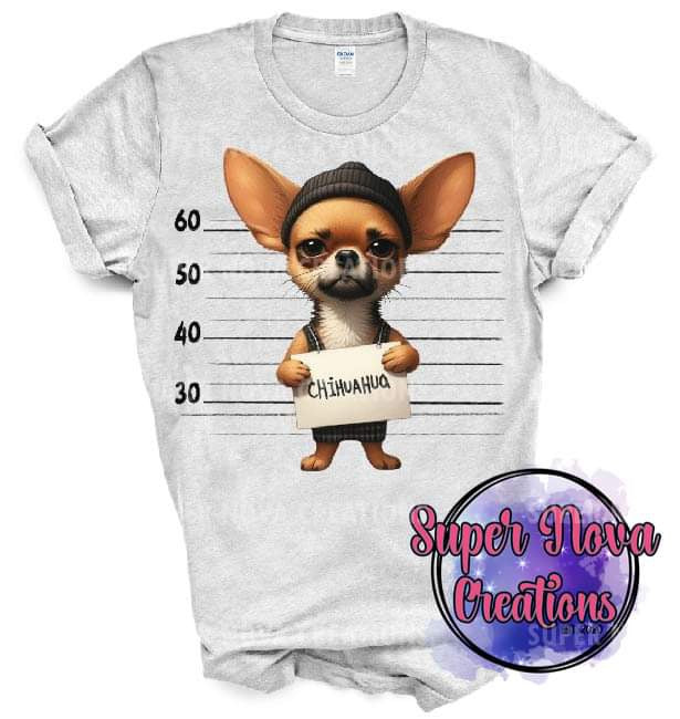 Chihuahua Dog Mugshot Design