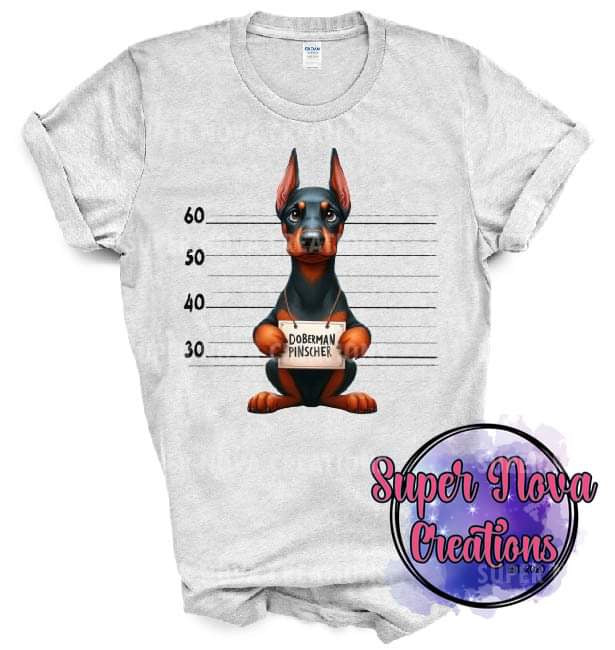 Doberman Pinscher Dog Mugshot Design