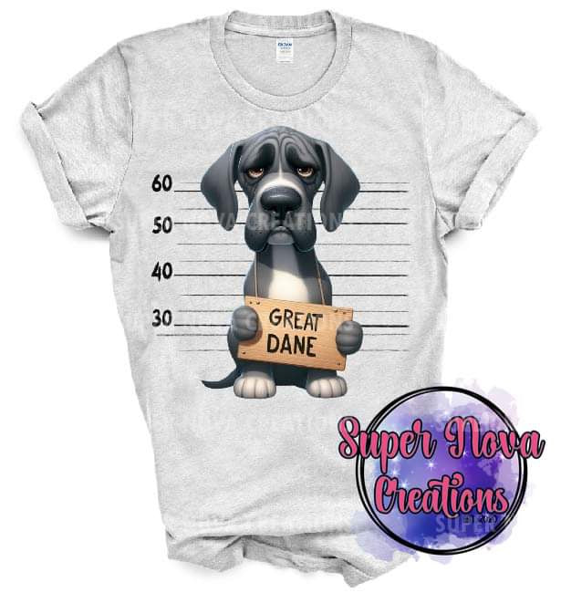 Great Dane Dog Mugshot Design