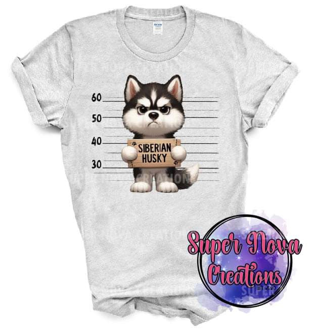 Siberian Husky Dog Mugshot Design