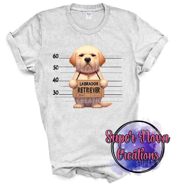 Labrador Retriever Dog Mugshot Design