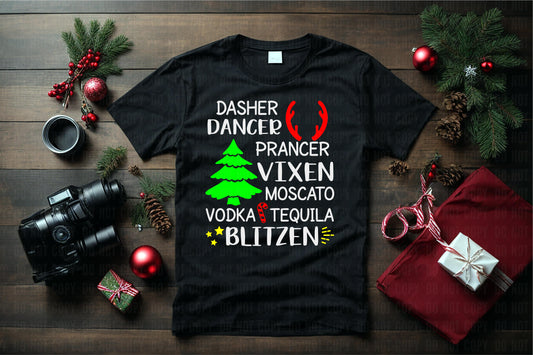 Dasher Dancer Prancer Christmas Unisex T-shirt