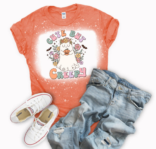 Cute but Creepy Bleached Orange T-shirt