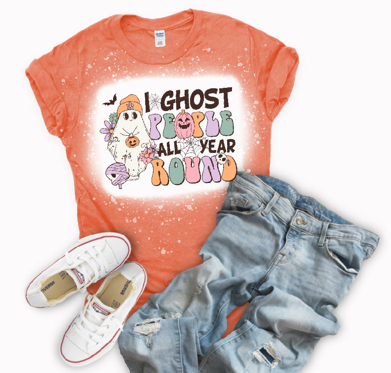 I Ghost People All Year Round Bleached Orange T-shirt