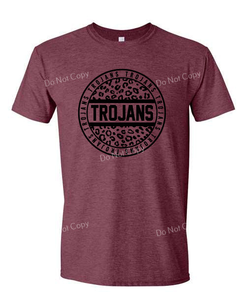 Trojans Leopard Circle Maroon